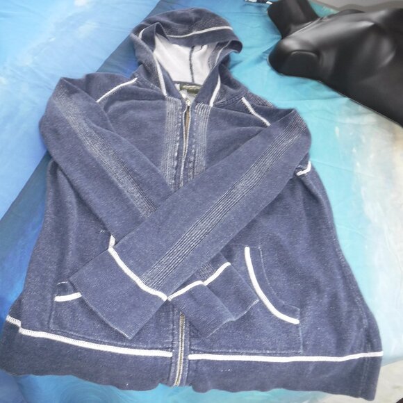 Jeans look Eddie Bauer front zip hoodie size US Large - Picture 6 of 6